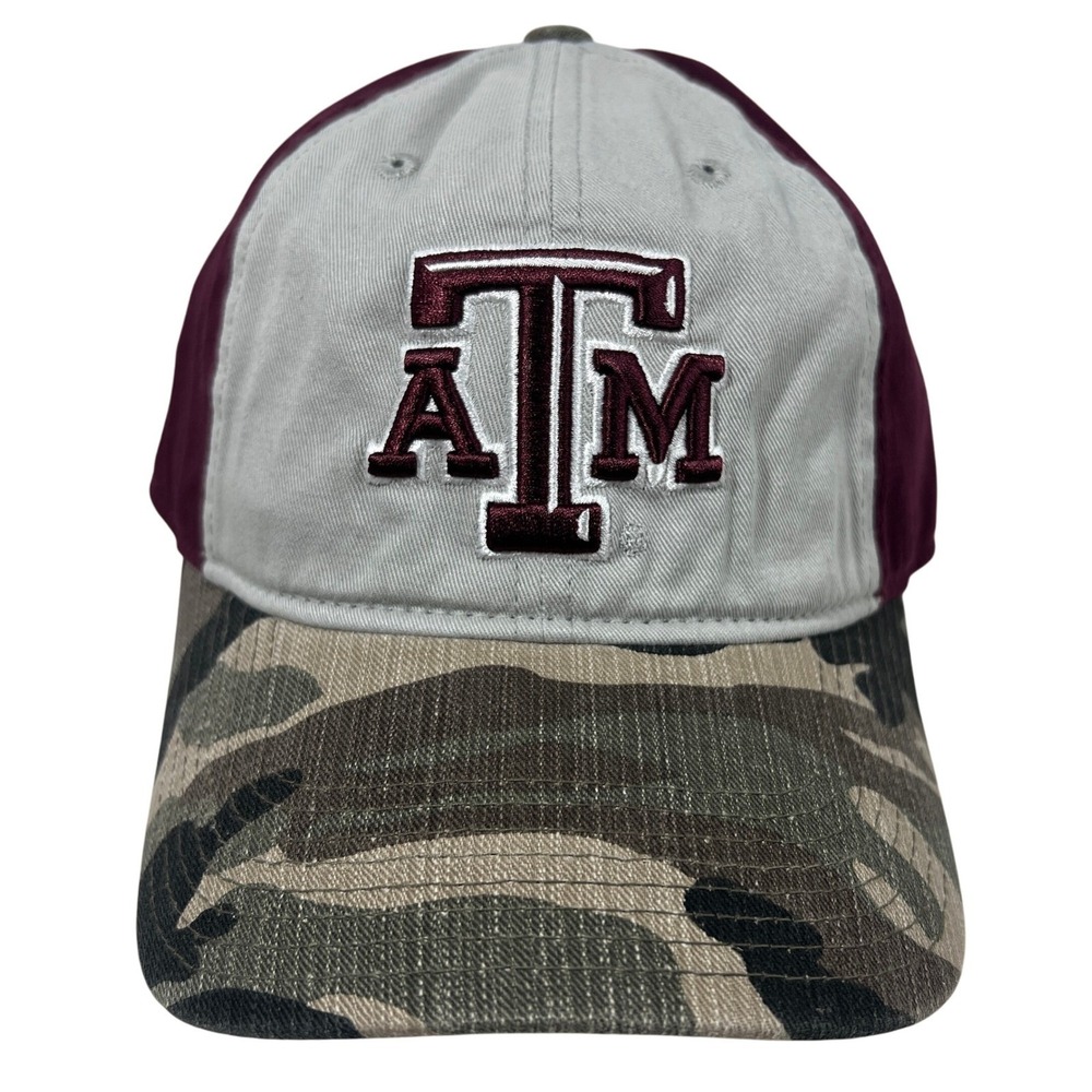 Adidas Texas A&M Aggies Hat Camo Maroon Gray Slouch Adjustable Cap NEW
